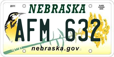 NE license plate AFM632