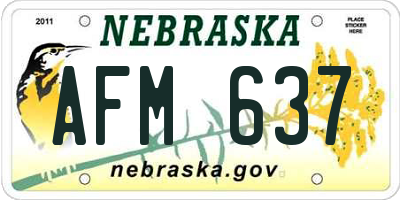 NE license plate AFM637