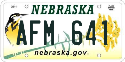 NE license plate AFM641
