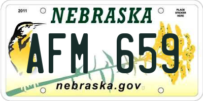 NE license plate AFM659
