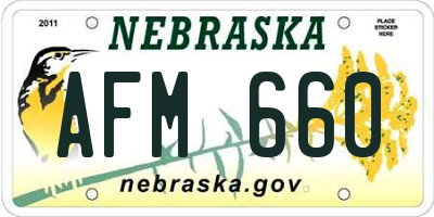 NE license plate AFM660