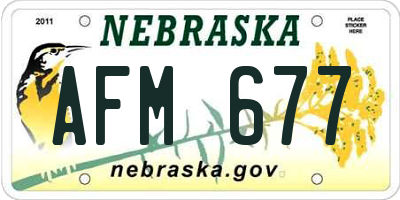 NE license plate AFM677