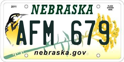 NE license plate AFM679