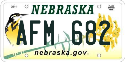 NE license plate AFM682