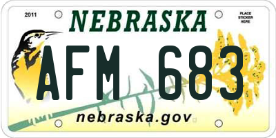 NE license plate AFM683