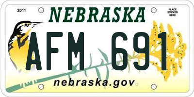 NE license plate AFM691