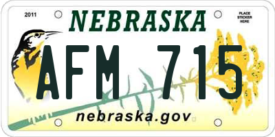 NE license plate AFM715