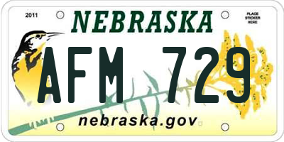 NE license plate AFM729