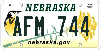 NE license plate AFM744