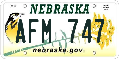 NE license plate AFM747