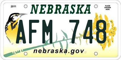 NE license plate AFM748