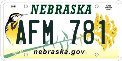NE license plate AFM781