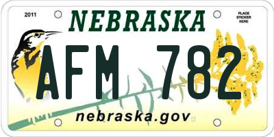 NE license plate AFM782
