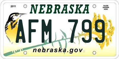 NE license plate AFM799