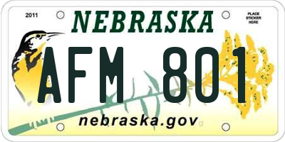 NE license plate AFM801