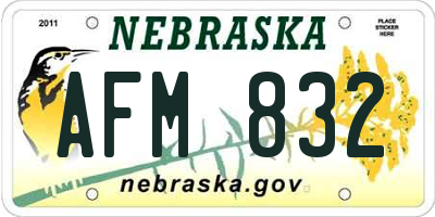 NE license plate AFM832