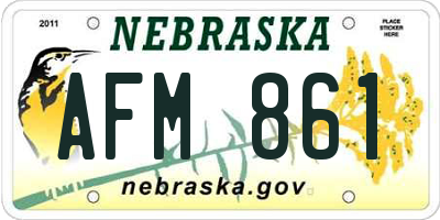 NE license plate AFM861