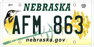 NE license plate AFM863
