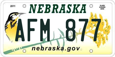 NE license plate AFM877
