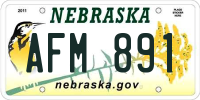 NE license plate AFM891