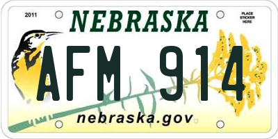 NE license plate AFM914