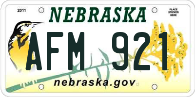NE license plate AFM921