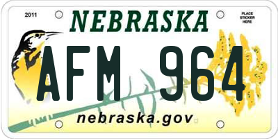 NE license plate AFM964