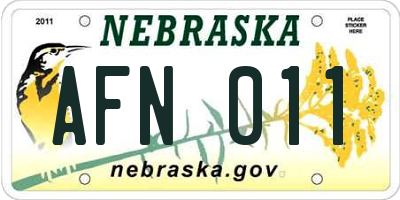 NE license plate AFN011