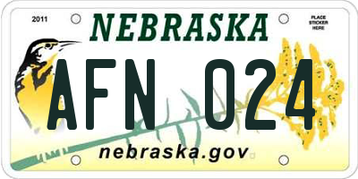 NE license plate AFN024