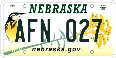 NE license plate AFN027