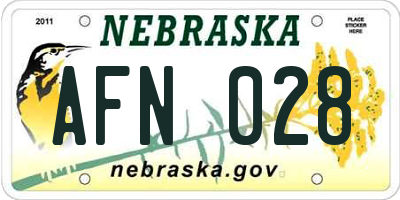 NE license plate AFN028