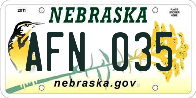 NE license plate AFN035