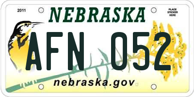 NE license plate AFN052
