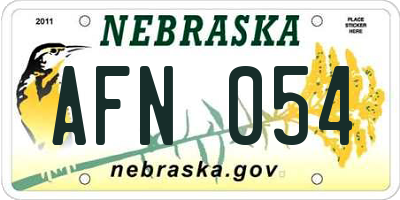 NE license plate AFN054