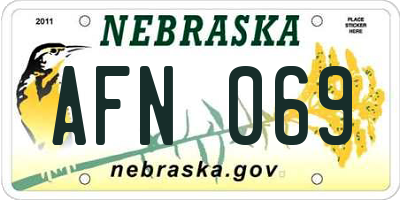NE license plate AFN069