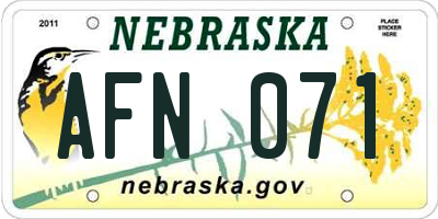NE license plate AFN071