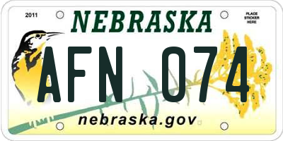 NE license plate AFN074