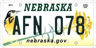 NE license plate AFN078