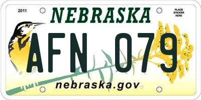 NE license plate AFN079