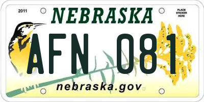 NE license plate AFN081
