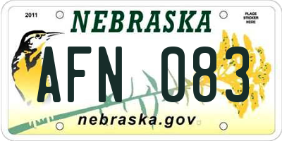 NE license plate AFN083