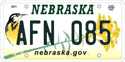 NE license plate AFN085
