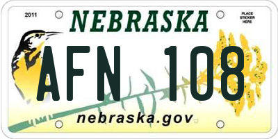NE license plate AFN108