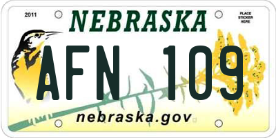 NE license plate AFN109