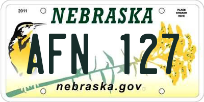 NE license plate AFN127