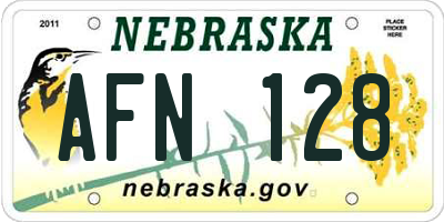 NE license plate AFN128