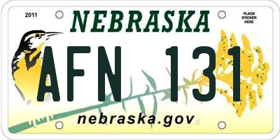 NE license plate AFN131
