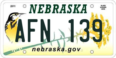 NE license plate AFN139