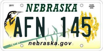 NE license plate AFN145