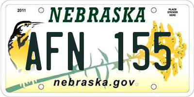 NE license plate AFN155